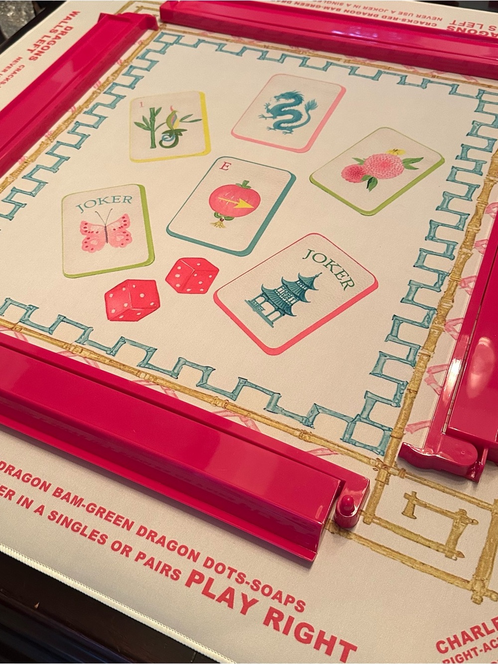 Mahjong Classic Home mat and dark pink racks NEW - Picture 4 of 11